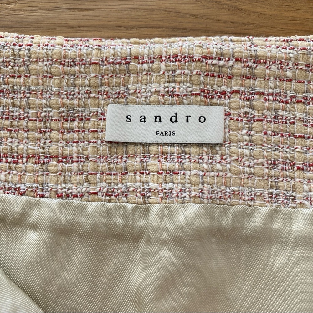 Sandro Agatha Boucle Tweed A-Line Mini Skirt - Picture 5 of 9